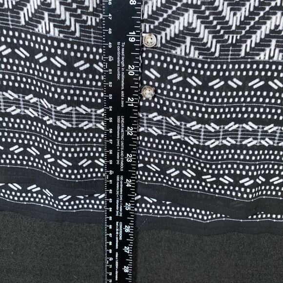 Croft & Barrow Womens Shirt Black White Button Down Geometric Sleeveless Tank XL - Picture 7 of 10